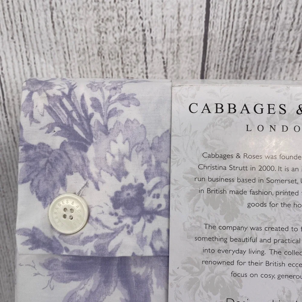 Cabbages & Roses Sheet Set Queen Alderney Lilac Floral 100% Cotton Percale